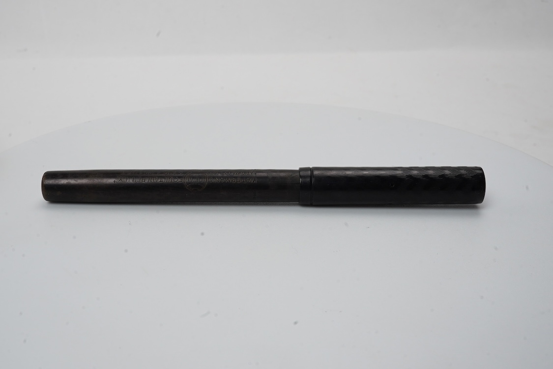 A Waterman BCHR No.12 eye dropper with nickel clip and Waterman 14ct. gold flexible nib